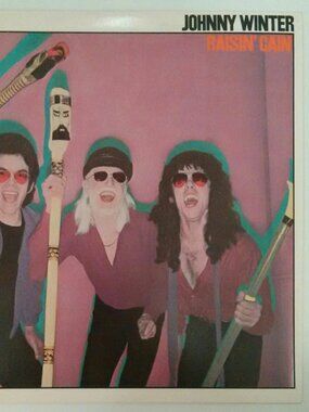 johnny winter raisin cain mint 1980 lp - texas blues rock guitar slinger crawl